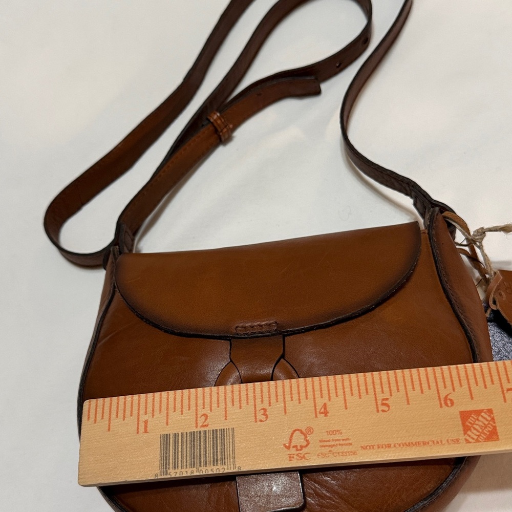 Brown Leather Crossbody Bag NWT - Picture 2 of 4